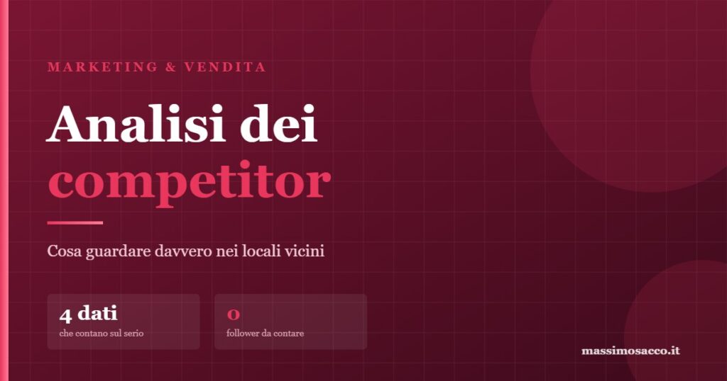 Analisi dei competitor per ristoranti: prezzi, mix di offerta e posizionamento