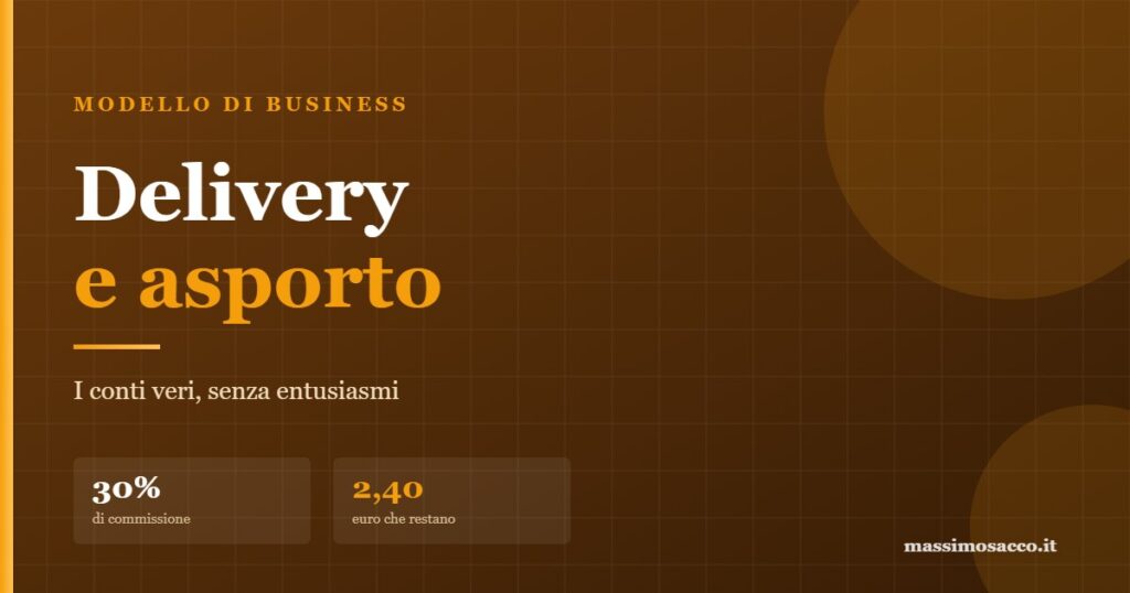 Delivery e asporto per ristoranti: i conti veri al netto delle commissioni